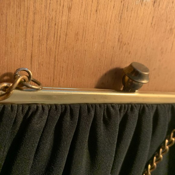 Vintage Henry Levine Black Evening Bag With Attached Coin Purse - Picture 8 of 13